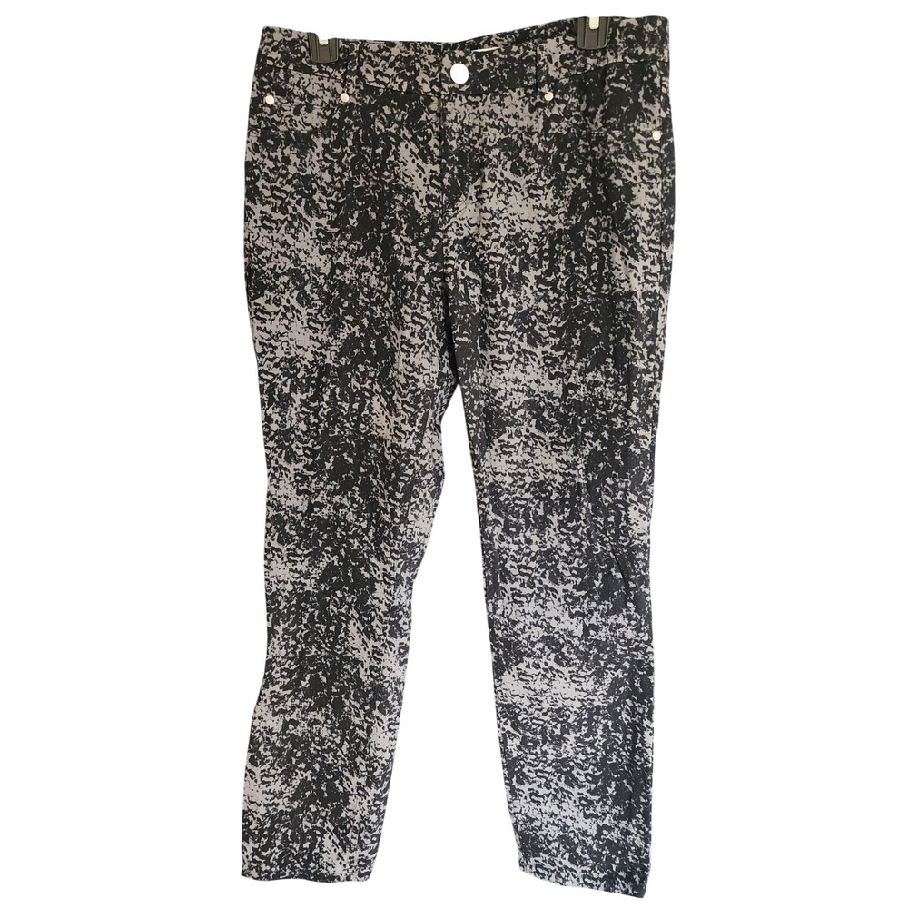 DKNY Women's Abstract Black & Grey Pants, Sz 10